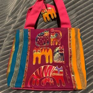 Laurel Burch kitty canvas handbag